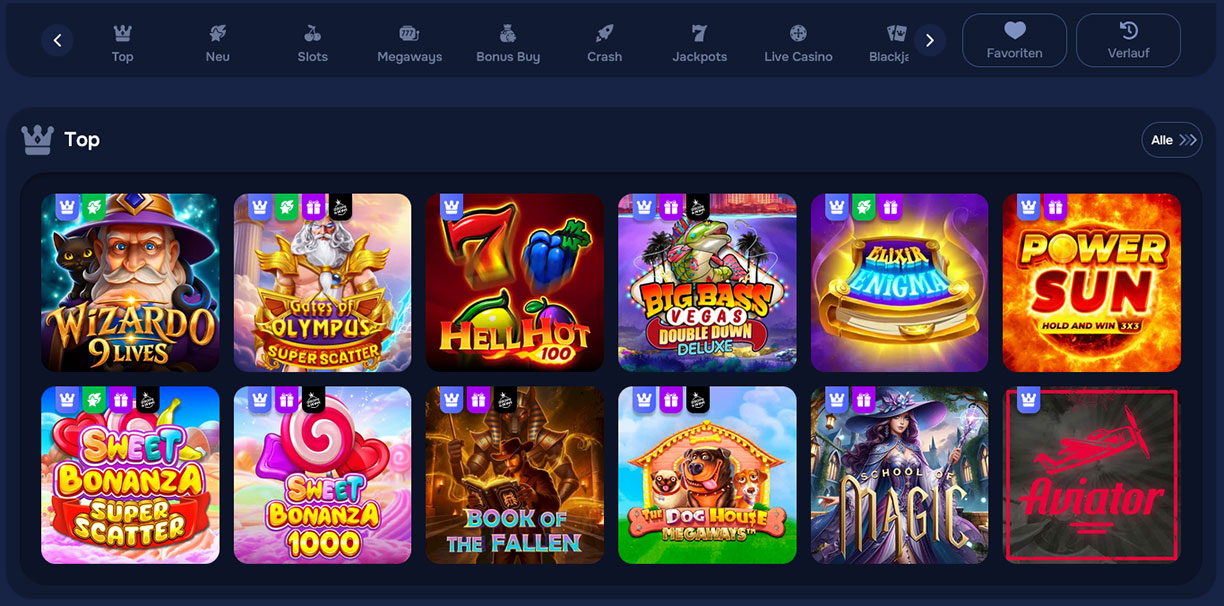 Play casino slot games for free.